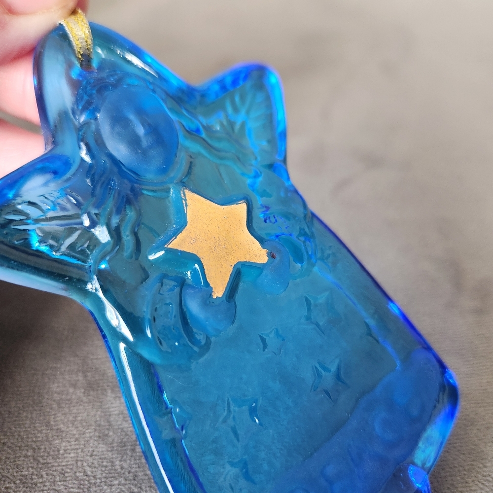 Hallmark Keepsake Ornament Christmas Blue Glass Angel 2000 - Picture 9 of 12
